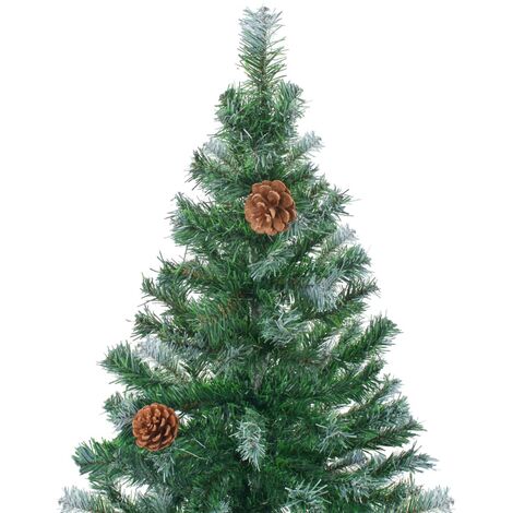 Albero di Natale Preilluminato con Palline e Pigne 180 cm