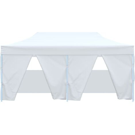 Outsunny Gazebo Pieghevole Pop Up 2x2 m con 4 Pareti Rimovibili in  Poliestere e Acciaio, Bianco