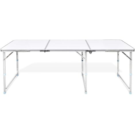 Tavolo da Campeggio Pieghevole Alluminio Regolabile 180x60 cm