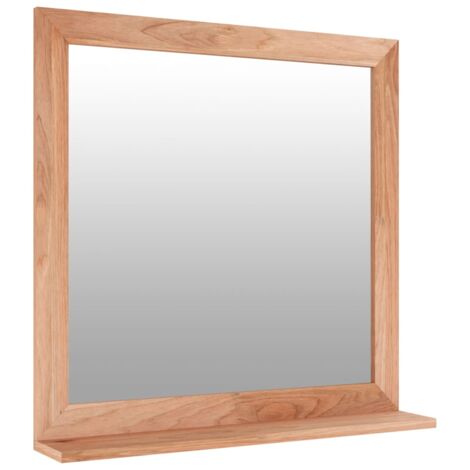 Specchio da Parete 55x55 cm in Legno Massello di Noce