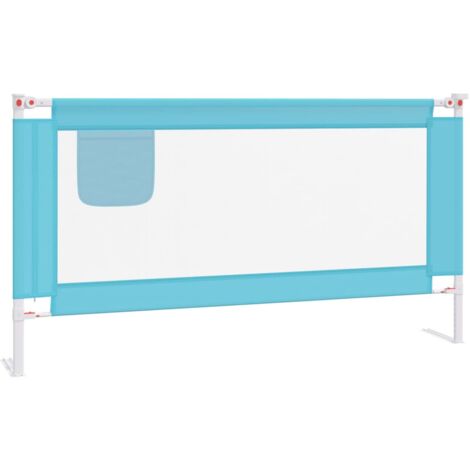 Sponda Letto di Sicurezza per Bambini Blu 160x25 cm in Tessuto