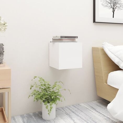 Costway Set di 2 comodini moderni con mensola aperta e armadietto, Tavolino  quadrato per salone camera da letto Bianco>