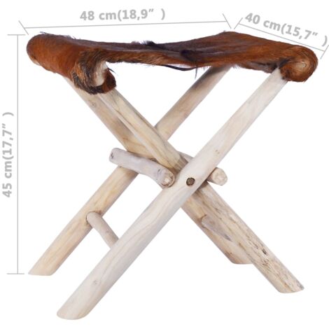 Sgabello in legno Teak L 40 H 46 P 40 cm