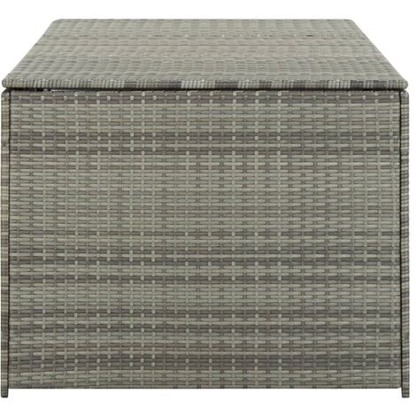 Baule da Giardino in Polyrattan 180x90x70 cm Grigio