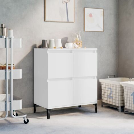 Credenza Bianca 60x30x70cm In Legno Tecnico - Per Soggiorno O Ingresso