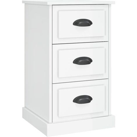 VidaXL Comodino Bianco Lucido 44x35x45 cm in Legno Multistrato