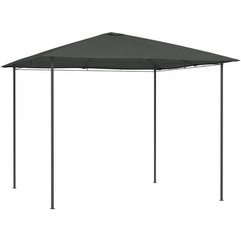 Gazebo 3x3 m Antracite in Tessuto e Acciaio 180 g/m²