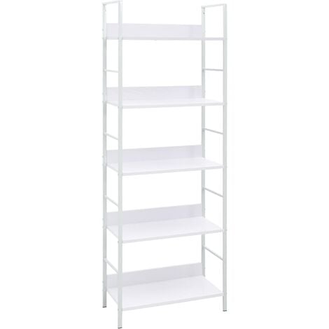 Scaffale Libri 5 Ripiani Bianco 60x27,6x158,5 Legno Multistrato