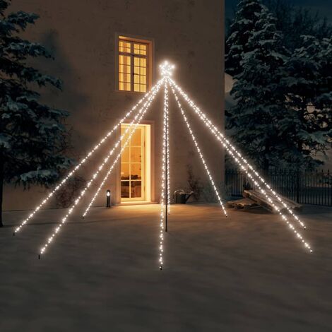 Luci Albero Natale Interni Esterni 576 LED Bianco Freddo 3,6 m