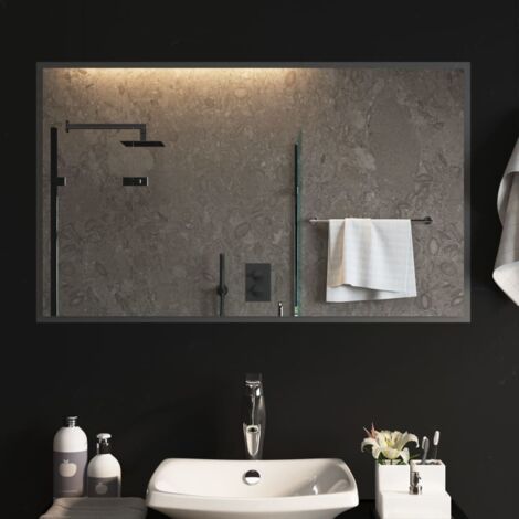 SPECCHIO BAGNO 60X100 CON LUCE A LED, BORDO FILO LUCIDO