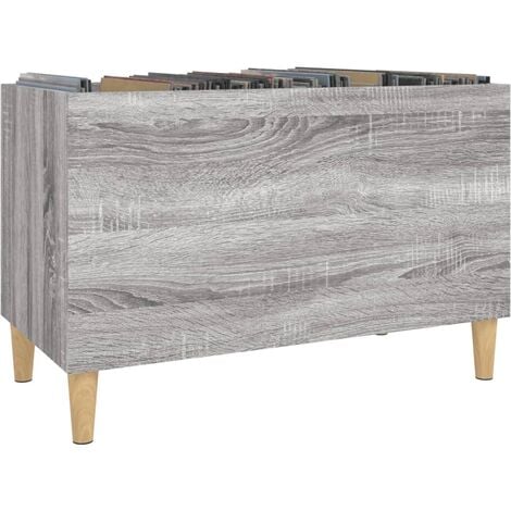 Mobile Porta Dischi Grigio Sonoma 74,5x38x48 Legno Multistrato