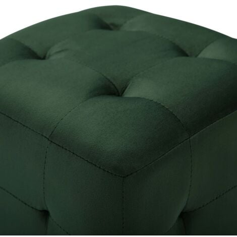 Pouf 2 pz Verde 30x30x30 cm in Velluto