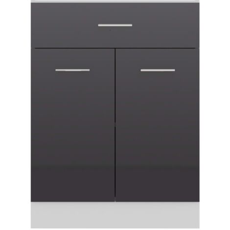 Base cassettiera cucina 40x60xH84 cm in legno Grigio Cemento grigio