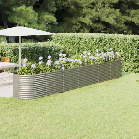 VidaXL Letto Da Giardino In Acciaio Verniciato - 554x100x68 Cm - Argento Resistente Alle Intemperie