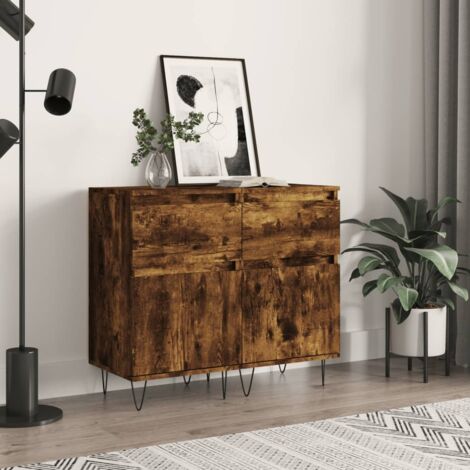 VidaXL Credenze 2 pz Rovere Fumo 40x35x70 cm in Legno Multistrato | Leroy Merlin