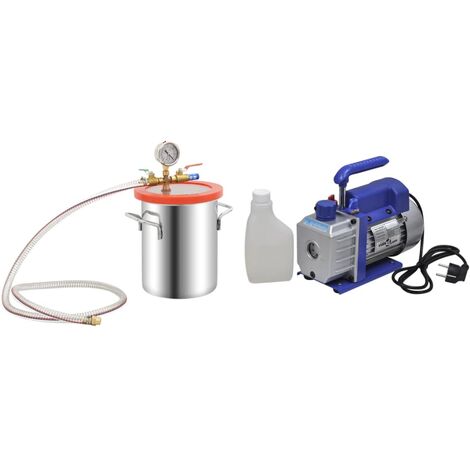 4CFM 1/4HP Pompa Vuoto Condizionatore con Manometro Kit Strumento Vacuum  Pump