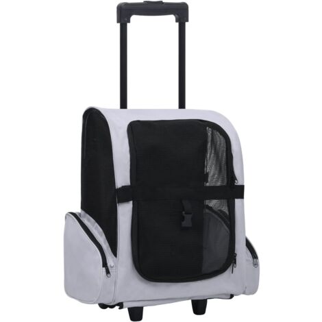 Trolley Trasportino per Animali Pieghevole Multifunzione Grigio