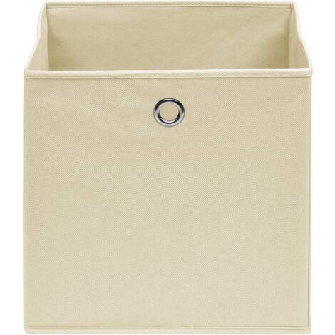 Scatole Portaoggetti con Coperchio 4 pz Grigio 32x32x32 cm Tessuto