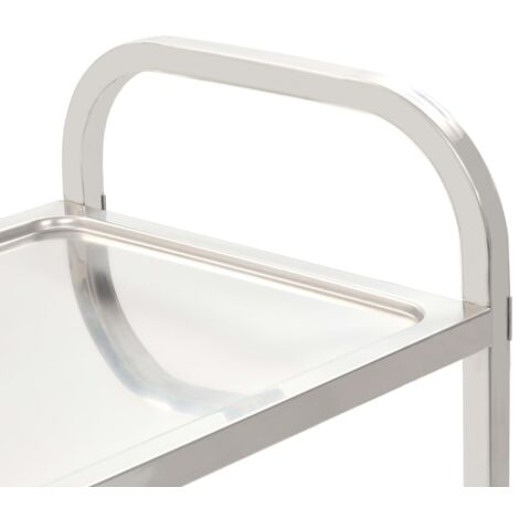 Carrello da Cucina a 2 Livelli 96,5x55x90 cm in Acciaio Inox