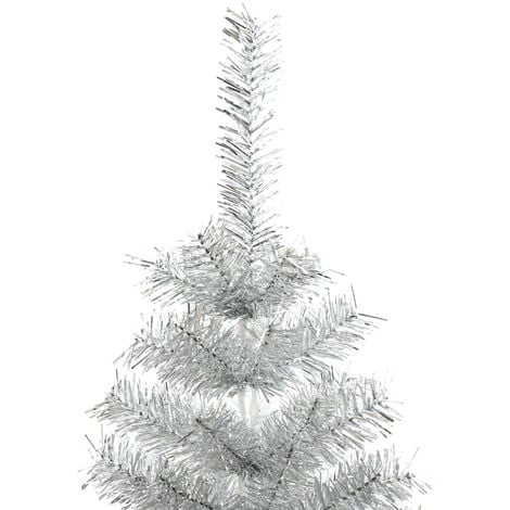 Albero di Natale Artificiale con Supporto Argento 240 cm PET