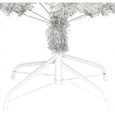 Albero di Natale Artificiale con Supporto Argento 240 cm PET