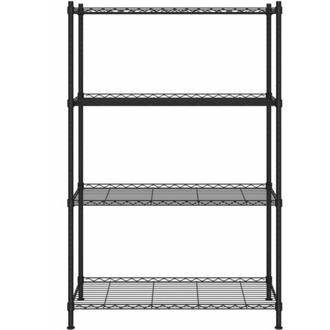 Scaffale acciaio cromato con ruote 4 ripiani 90x35x137 cm