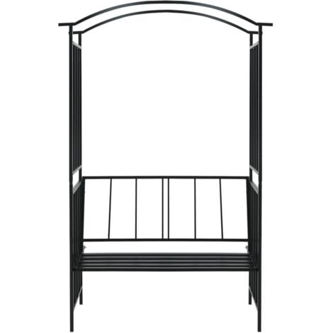 vidaXL Arco da Giardino Nero Ø180x255 cm Acciaio