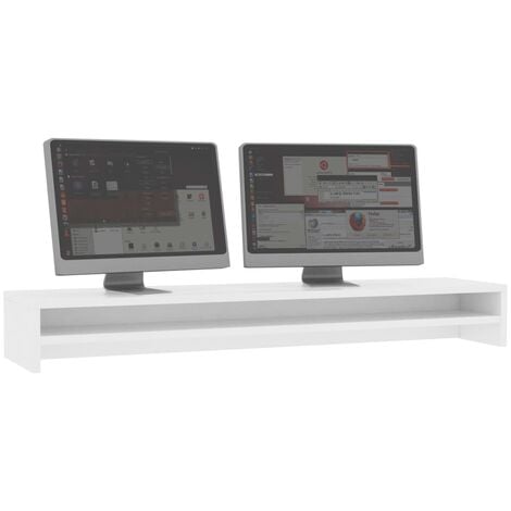 Supporto per Monitor Bianco 100x24x13 cm in Legno Multistrato