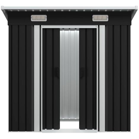 Capanno Da Giardino In Acciaio Zincato Antracite - 192x274x223 Cm - Foto 5