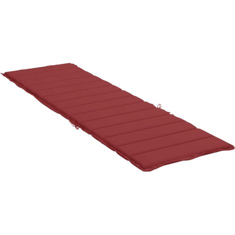 Cuscino per Lettino Rosso Vino 200x50x3 cm in Tessuto Oxford