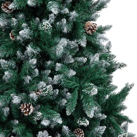 Albero Di Natale Innevato King Premium 240cm 1433 Rami con Pigne e