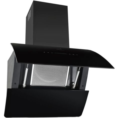 Cappa Aspirante a Muro Acciaio Inox 756 m³/h 60 cm Nera