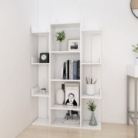 Libreria Bianca 86x25,5x140 cm in Legno Multistrato