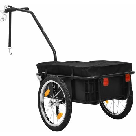 Rimorchio Bici/Carrello Manuale 155x60x83 cm in Acciaio Nero