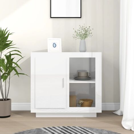 VidaXL Credenza Bianco Lucido 80x30x119,5 Cm In Legno Multistrato - 2
