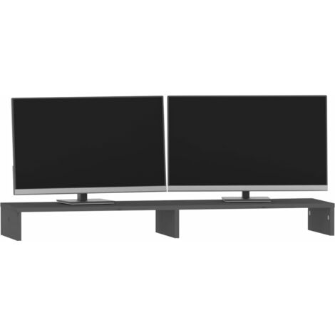 Supporto per Monitor Grigio 100x27x10 cm Legno Massello di Pino