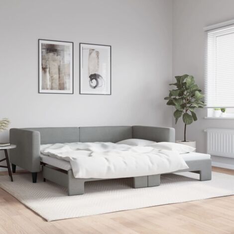 Homcom Divano Letto 2 in 1 con Vano Contenitore e Design Moderno, Letto  Singolo, Imbottito e Rivestito in Lino Grigio