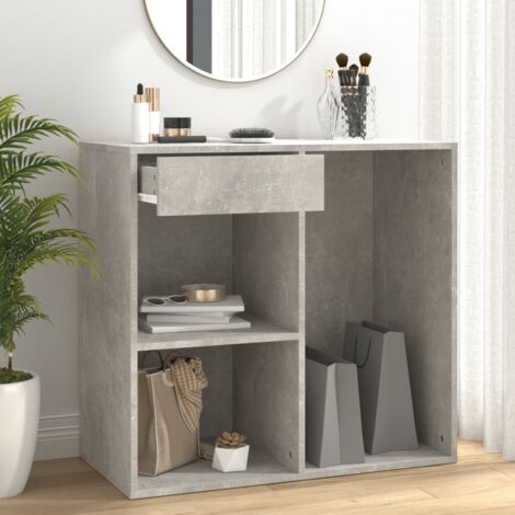 Armadietto Per Lavatrice In Legno - Grigio Cemento, 190x64x25.5 Cm - Con 2 Ante E 3 Ripiani - Foto 3