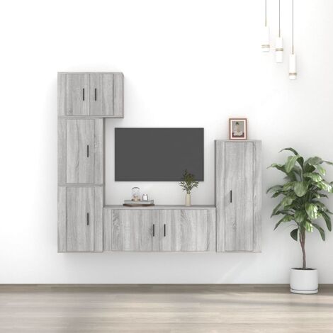 Supporto per monitor Sonoma grigio 54x22x15 cm in derivati del legno