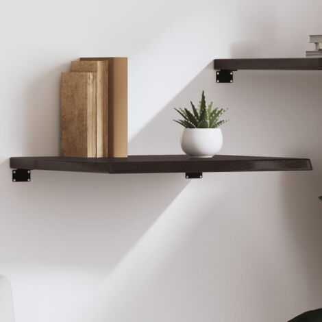 Ripiano In Massello Di Rovere 180x50 Cm - Spessore Da 2 A 6 Cm, Colore Marrone Scuro, Portata Fino A 36 Kg, Per Mensole E Mobili