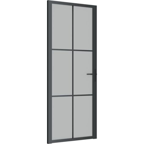 Home Arredamento Porta Interna Vetro ESG e Alluminio 102,5x201,5 cm  Dimensione Nero