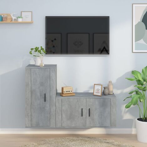Generico Mobile Porta TV Grigio Cemento 100x40x40cm In Legno Multistrato,kangqiling800049 - 5