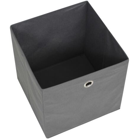 Scatole Portaoggetti con Coperchio 4 pz Grigio 32x32x32 cm Tessuto