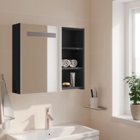 Miniatura Casa Bambole In Legno, Armadietto Bagno Con Specchio Grigio, Scala 1:12, Perfetto Per Collezionisti