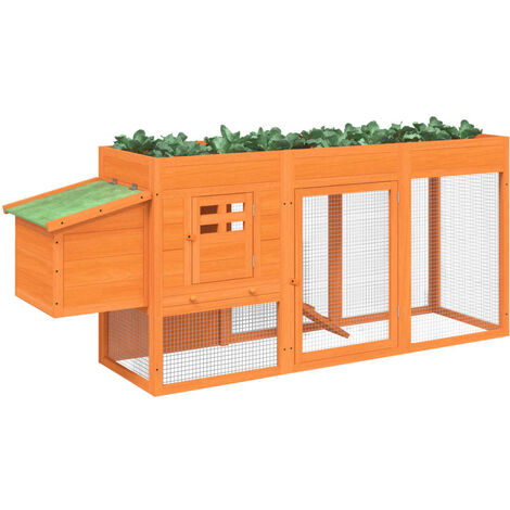 Gabbia Pollaio per Galline da Giardino in Abete legno e verde 160x98.5x107  cm