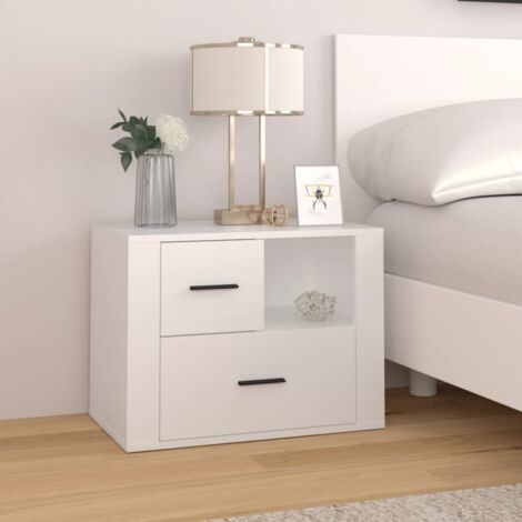 vidaXL Comodino Bianco 30x30x40 cm Legno Ingegnerizzato