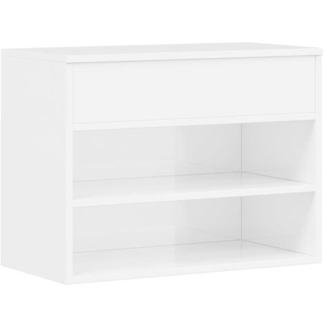 vidaXL Panca da Ingresso 80x40x45 cm Bianco Lucido in Truciolato