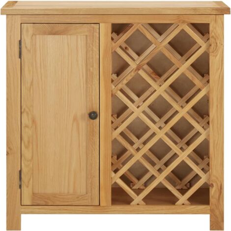 vidaXL Cantinetta per 12 Bottiglie 47x21x36 cm in Legno Massello di Rovere