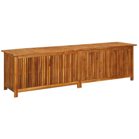 Casaria Cassapanca da giardino 115x50x59cm legno acacia Portaoggetti  Salvaspazio da esterno multibox