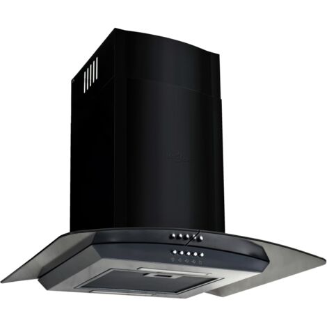 Cappa Aspirante a Muro Acciaio Inox 756 m³/h 60 cm Nera